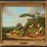 Zwei Gemälde: Hühner und Pfauen auf der Wiese - photo 3
