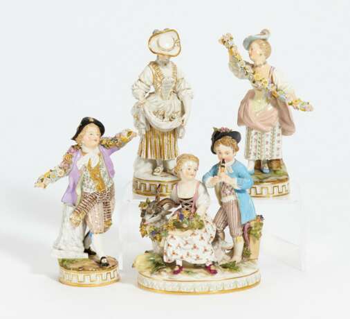Meissen. Kindergruppe, 3 Rococofiguren - photo 1