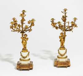Paar Kandelaber mit Amoretten Stil Louis XV