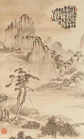 Jin, Shiheng. Landschaft mit einem Eremiten beim Angeln - фото 1