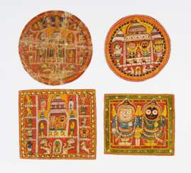 Vier Bilder der Jagannatha-Trinität
