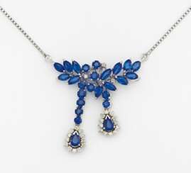 Saphir-Diamant-Anhängerkette