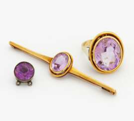 Set: Amethyst Ring und Nadel