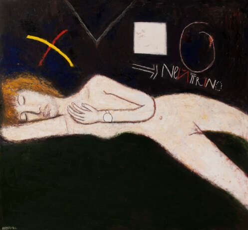 Gemälde „Nachtflug der Neutrinos“, Leinwand, Ölfarbe, Postmodern, Genre Nude, Russland, 2016 - Foto 1