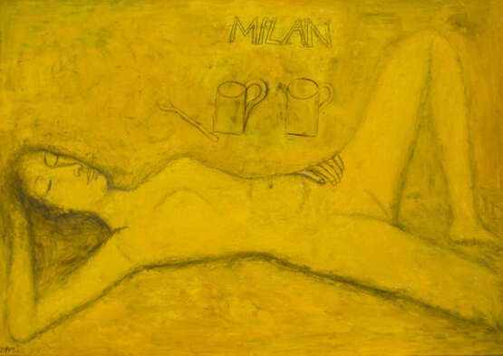 Gemälde „Gemälde Nacht in Mailand“, Leinwand, Ölfarbe, Postmodern, Genre Nude, Russland, 2013 - Foto 1