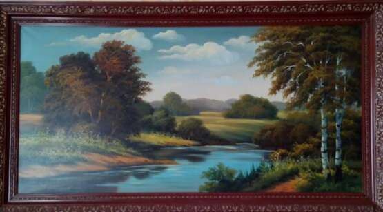 Design Gemälde „Birken am Wasser“, Gemischtes Medium, Siehe Beschreibung, 2003 - Foto 3