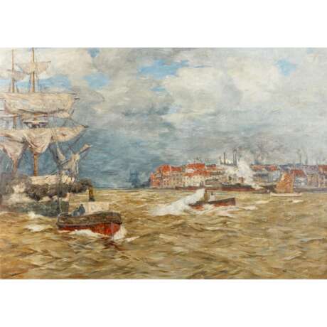 DIRKS, ANDREAS (1865-1922) "Hafenszenerie" - Foto 1