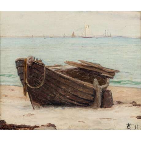 WINNERWALD, EMIL (1859-1934) "Verfallendes Ruderboot auf Strand" - Foto 1