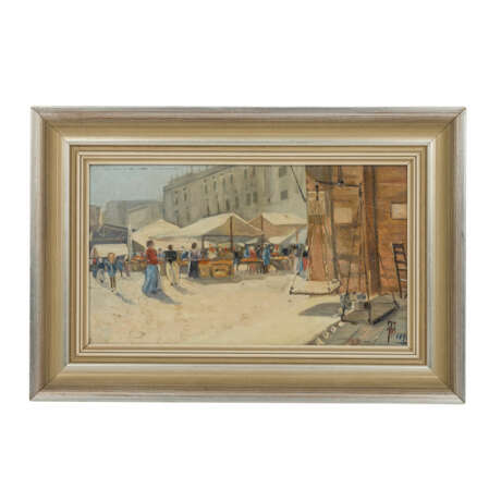 MONOGRAMMIST TW oder TM (?; Maler/in 19./20. Jahrhundert), "Markt in südlicher Stadt", - Foto 2