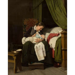 MEYERHEIM, FRANZ EDUARD, attribuiert (Berlin 1838-1880 Marburg), "Junge Mutter mit Kind",
