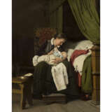 MEYERHEIM, FRANZ EDUARD, attribuiert (Berlin 1838-1880 Marburg), "Junge Mutter mit Kind", - фото 1