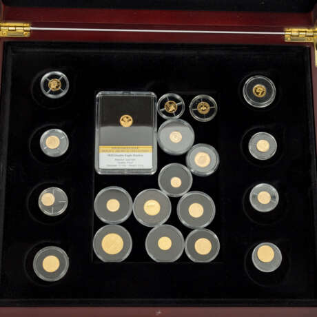 Mini Goldmünzen und -medaillen in Edelholzbox - - photo 2