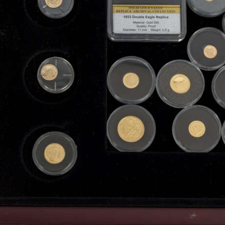 Mini Goldmünzen und -medaillen in Edelholzbox - - photo 4