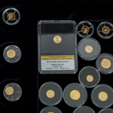 Mini Goldmünzen und -medaillen in Edelholzbox - - photo 5