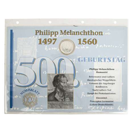BRD - 2 x gesuchtes Numisblatt Melanchthon, - фото 2