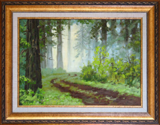 Painting “morning in the forest”, Oil paint, Realist, Landscape painting, 2015 - photo 2