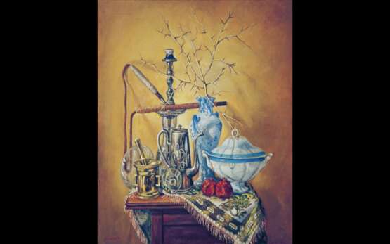 Натюрморт со старой посудой Холст Масляные краски Реализм Натюрморт 1990 г. - фото 1