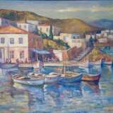 Painting “Boats”, Canvas, Oil paint, Realist, Landscape painting, 1992 - photo 1