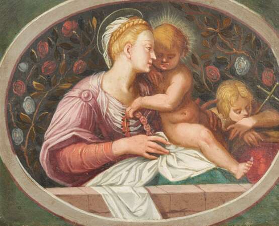Zwei Gemälde: Madonna mit Kind und Johannesknaben. / Beweinung Christi - фото 5