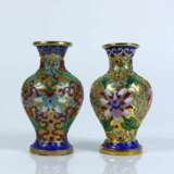 Paar kleine Cloisonné-Vasen - Foto 1