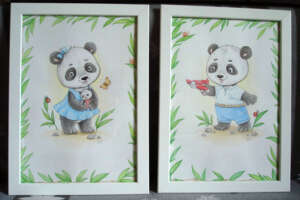 Pictures for the nursery "Panda Babies". Couple.