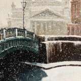 Painting “Snowy Petersburg”, Canvas on the subframe, Oil paint, Landscape painting, Russia, 2020 - photo 2