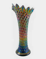 Ваза "Diamond Point". США, Northwood Glass Company, карнавальное стекло, ручная работа, 1908-1925 гг Ваза "Diamond Point". США, Northwood Glass Company, карнавальное стекло, ручная работа, 1908-1925 гг