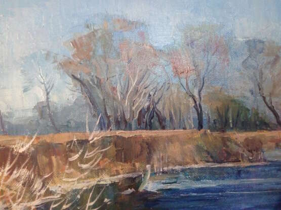 Painting “Frosty day at the bank of the Bogucharka river”, Canvas, See description, Naturalism, Landscape painting, Russia, 2018 - photo 3