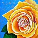 Желтая роза Canvas on the subframe Oil paint Still life 2020 - photo 1