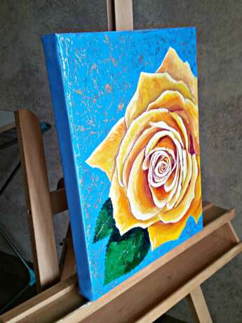 Желтая роза Холст на подрамнике Масляные краски Натюрморт 2020 г. - фото 4
