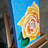 Желтая роза Canvas on the subframe Oil paint Still life 2020 - photo 4