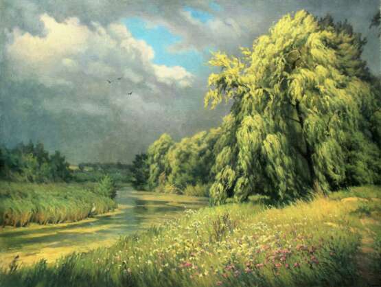 Painting “Before the rain”, Canvas, Oil paint, Realist, Landscape painting, Ukraine, 2020 - photo 1
