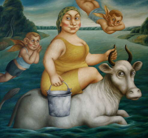 Gemälde „Die Vergewaltigung Asiens“, Leinwand, Ölfarbe, Zeitgenössische Kunst, Mythologisches, 2020 - Foto 1