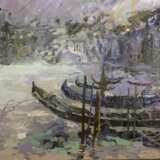 Design Gemälde „Venedig im Nebel“, Leinwand, Ölfarbe, Abstractionismus, Landschaftsmalerei, 2020 - Foto 1