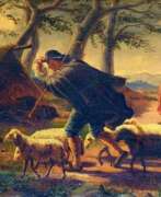 Rococo. SHEPHERD WITH HERD IN THE STORM - FROM XVIII-XIX CENTURIES - OIL ON CANVAS SIGNED. SPAIN