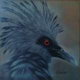 Peinture «Pigeon couronné», Lin, Peinture à l'huile, Réalisme, Animaliste, 2017 - photo 1