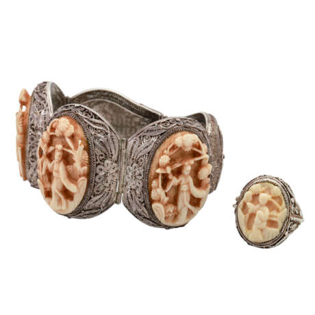 Schmuckset Armband und Ring mit Elfenbein, - фото 1