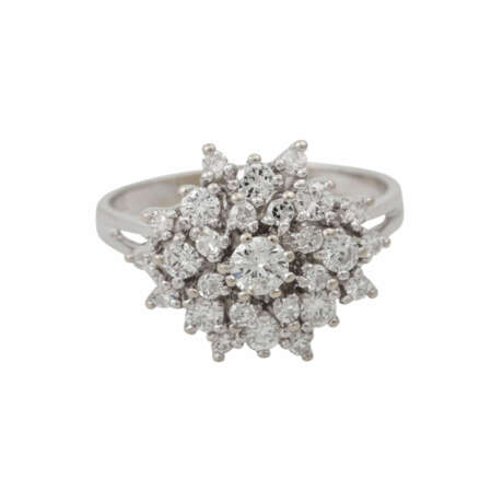 Ring mit Brillanten und Diamanten, zusammen ca. 1 ct, - photo 2