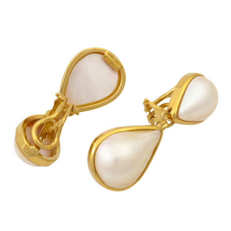 Ohrringe mit je 2 tropfenförmigen Mabe-Perlen - фото 3