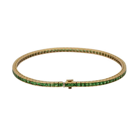 Armband mit grünem Granat im Carréschliff, - фото 2