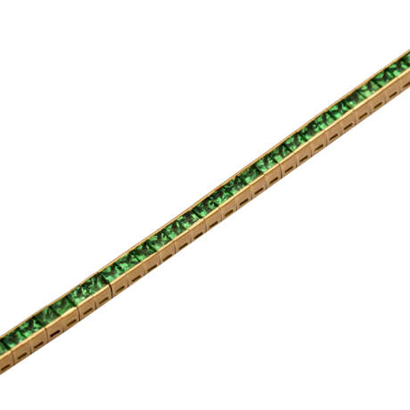 Armband mit grünem Granat im Carréschliff, - photo 4