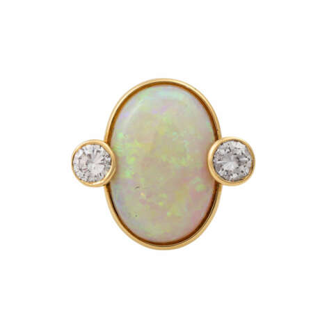 Ring mit Opal und Brillanten zusammen ca. 0,6 ct, - Foto 2