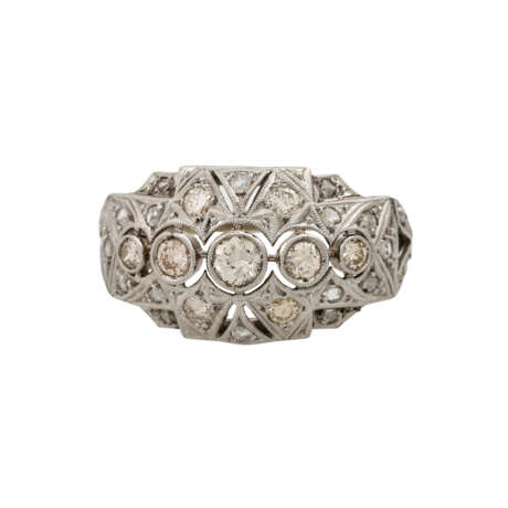 Ring mit Diamanten im Alt- und Rosenschliff, zusammen ca. 0,45 ct, - Foto 2