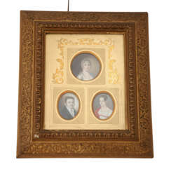 3 Miniaturen, 1. Hälfte des 19. Jahrhundert.