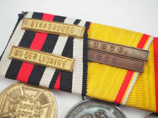 Baden: Ordenschnalle eines Veteranen des Deutsch-Französischen Krieges mit 5 Auszeichnungen. - photo 2