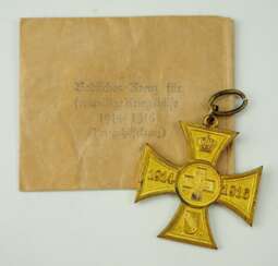 Baden: Cross for voluntary war aid 1914/16, in a bag.