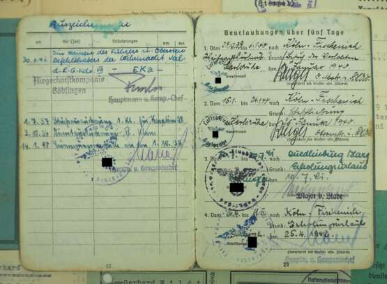 Urkundengruppe eines Hauptmann der Luftwaffe - u.a.1. Fallsch.Jäg.-Regt.6. - Foto 2