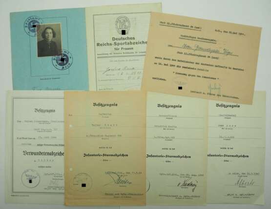 3. Reich: Lot von 6 Urkunden. - photo 1