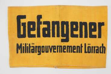 Armbinde "Gefangener Militärgouvernement Lörrach".