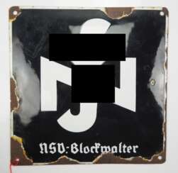 NSV.-Blockwalter Emailleschild.